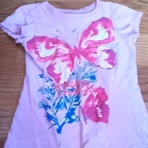Butterfly print pink shirt